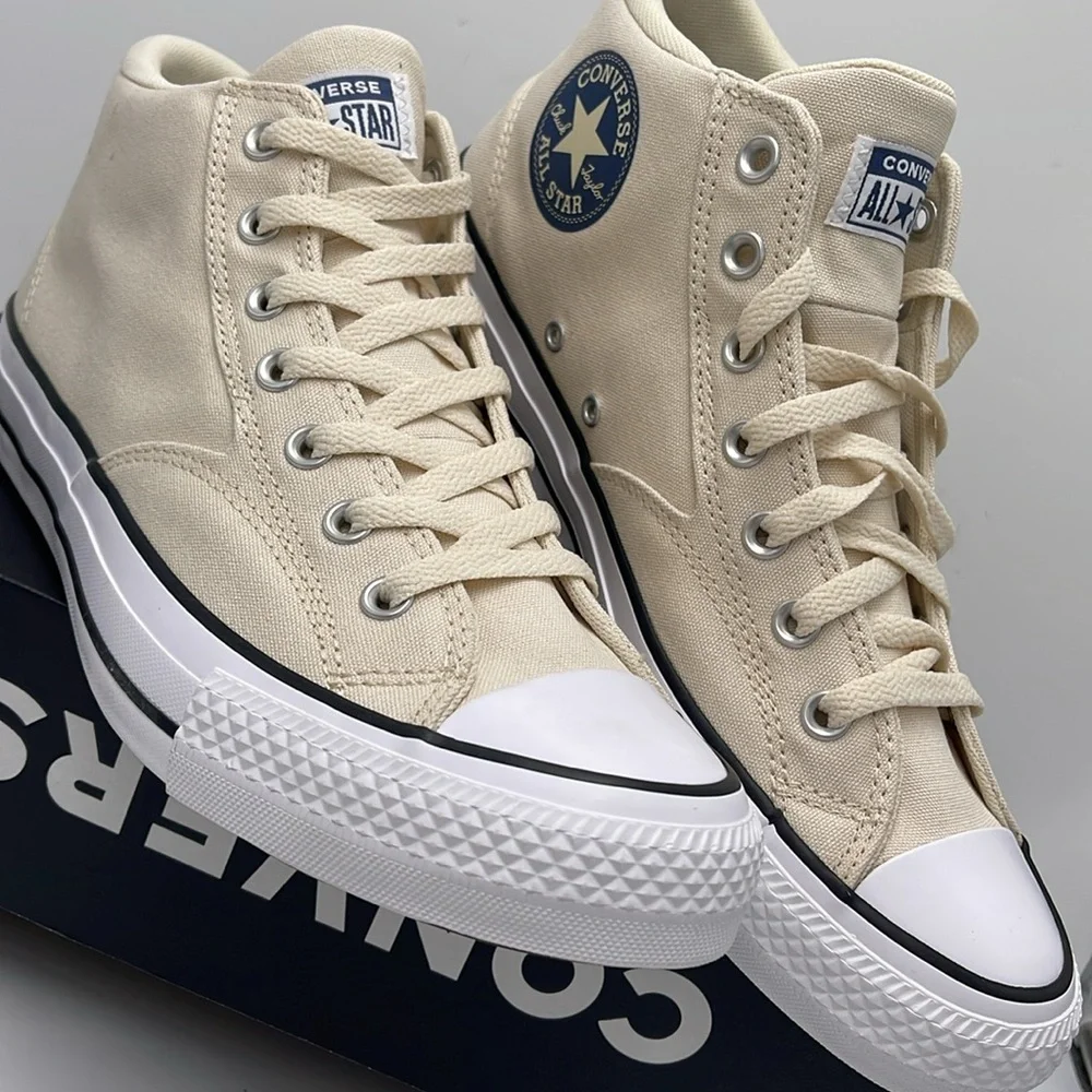 Converse Men's Cream High-Top Sneakers A09458F CTAS MALDEN STREET MID NATURAL